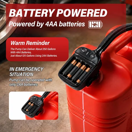 Miniatura 4 de Bomba de transferencia de combustible automática con sensor de parada automática (2.4 GPM), manguera de ingreso flexible se adapta a la mayoría