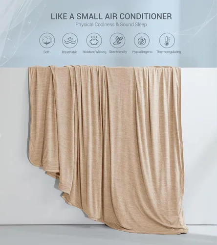 Miniatura 7 de Marchpower - Manta de enfriamiento para niños que duermen con calor, manta de lana fresca Arc-Chill con diseño de doble cara, fibra de enfriamiento