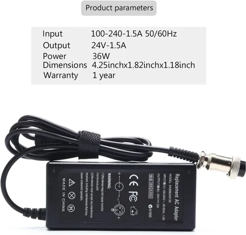 Miniatura 6 de Cargador de batería para ciclomotor de 24 V compatible con Razor MX350 E300 E150 E175 E100 E200 E200S E300S E125 E500 PR200 E225S E325S MX400 ZR350