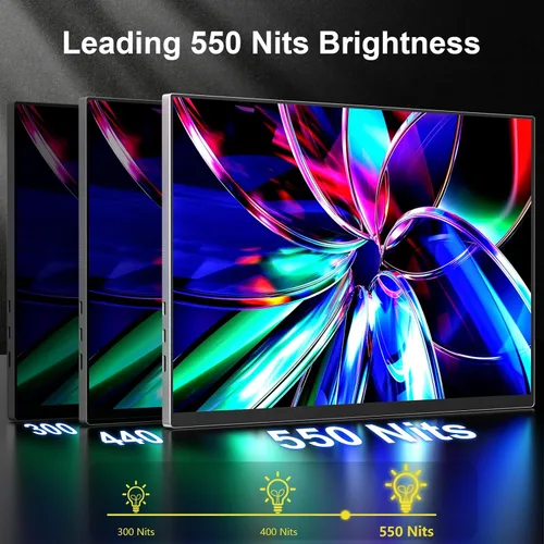 Miniatura 3 de Monitor portátil con pantalla táctil de 15.6" 4K UHD 3840X2160 100000:1 OLED de 10 puntos con pantalla táctil de 10 puntos, con funda protectora