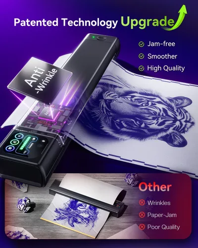 Miniatura 4 de Phomemo Impresora de tatuaje M08F Plus con papel de transferencia de tatuajes premium (100PCS)