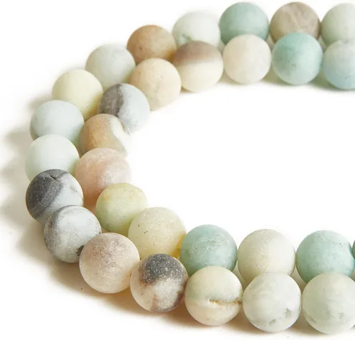 Miniatura 23 de 45 cuentas de jade azul y blanco de 0.315 pulgadas, cuentas de piedras preciosas naturales redondas sueltas para hacer joyas Jade blanco azul