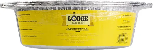 Miniatura 6 de Lodge Revestimiento de horno holandés de papel de aluminio plateado de 12 pulgadas, revestimiento de horno holandés 100% reciclable, fácil limpieza