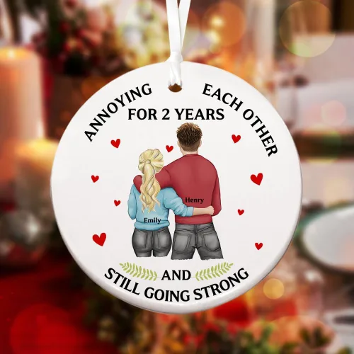 Adorno personalizado de cerámica para parejas, adornos personalizados, regalo romántico de boda, regalo romántico para parejas, regalos de despedida