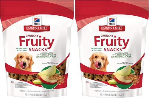 Miniatura 9 de Hill's Aperitivos crujientes naturales y frutales, todas las etapas de la vida, gran sabor, golosinas para perros, manzanas y avena, bolsa de 8 onzas