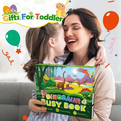 Miniatura 7 de MDINGTD Juguetes de dinosaurio para niños de 3 a 5 años, mi libro ocupado preescolar, juguetes Montessori para niños de 3, 4, 5, 6, 7 años, niños