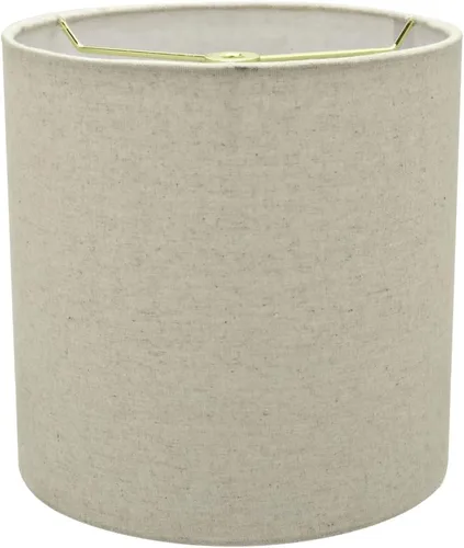 Aspen Creative 31226A Pantalla de lámpara de construcción de araña con forma de tambor de transición (cilindro) en color beige ceniza, 8 pulgadas de
