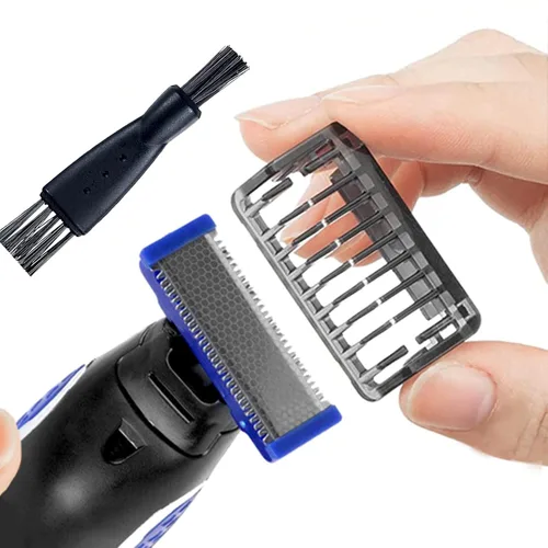 Miniatura 2 de 2 cabezales de repuesto para afeitadora compatibles con Micro Touches Solo Trimmer cuchillas de repuesto (2 piezas + 2 cepillos)