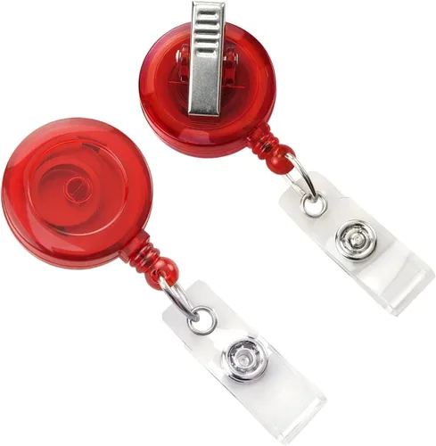Miniatura 16 de Specialist ID - Paquete de 5 soportes translúcidos para carretes de insignias con clip giratorio de cocodrilo, carretes retráctiles de plástico