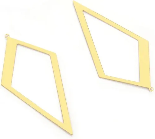 Miniatura 9 de Adabele - 20 piezas de pendientes colgantes de latón crudo con forma de abanico en forma de abanico de 0.575 in, pequeños sin placa/sin