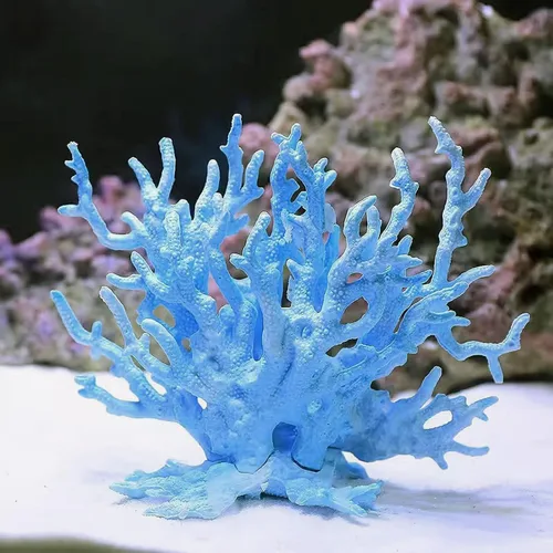 Miniatura 3 de Besimple Adorno artificial de coral para acuario de plástico, plantas para pecera, decoración para paisaje de acuario (6.7 x 5.5 x 1.6 pulgadas)