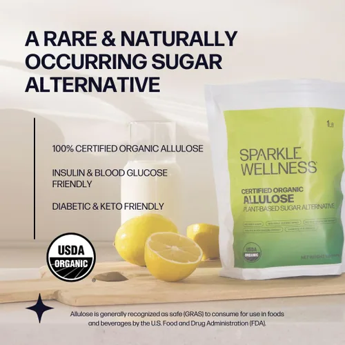 Miniatura 4 de Sparkle Wellness Organic Allulose Una alternativa al azúcar a base de plantas con impacto glucémico cero Sustituto de azúcar a base de plantas