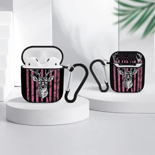 Miniatura 4 de Funda para Apple AirPod 2 y 1 TPU suave compatible con AirPod 2 y 7 con diseño de bandera estadounidense Pattern1081