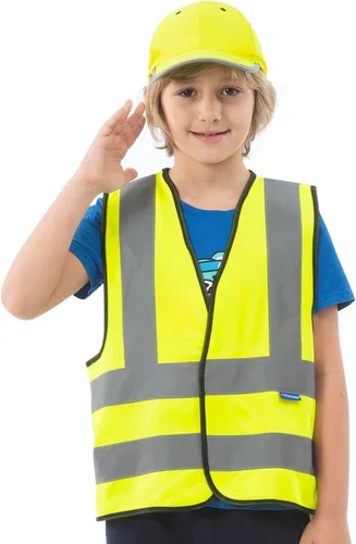 Miniatura 16 de AYKRM Chaleco de alta visibilidad para niños chaleco de seguridad reflectante de alta visibilidad Verde