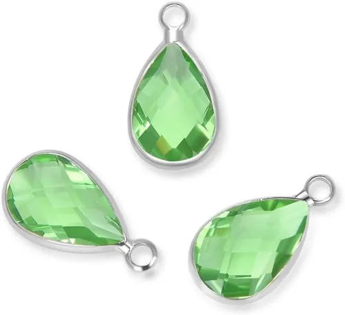 Miniatura 14 de Adabele Colgante de piedra natal de grado A, gota de 0.433 in, 0.551 in y 0.630 in, chapado en plata de ley para aretes personalizados, pulseras