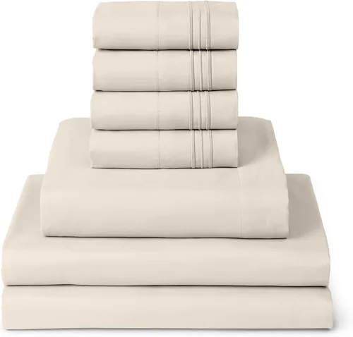 Miniatura 75 de Mellanni Juego de Sábanas Split King - Colección Icónica de 7 Piezas para Ropa de Cama, (Incluye 4 Fundas de Almohada), Bolsillo Profundo de 16 1394