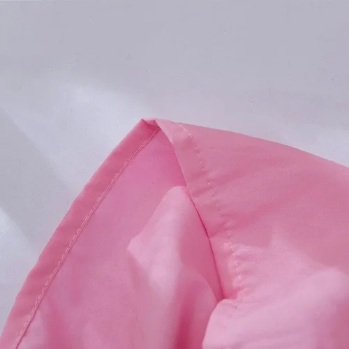 Miniatura 4 de JSD Falda de cama rosa para cuna de 14 pulgadas, caída profunda, con volantes de doble capa, de microfibra, para guardería, para bebés y niñas Rosa