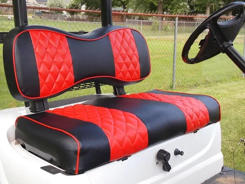 Miniatura 39 de Huskey Parts Company 2 piezas de fundas de asiento para carrito de golf marrón con costura en diamante para Club Car DS 2000.5-2013, vinilo de grado