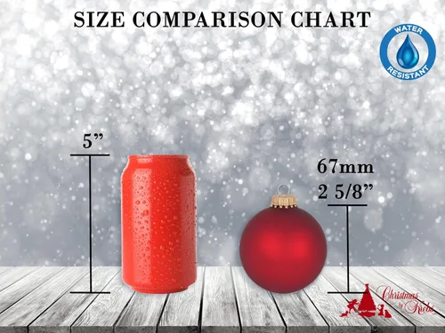 Miniatura 3 de Adornos de árbol de Navidad de vidrio - 67 mm/2.625" [4 piezas] Bolas decoradas de Adornos navideños sin costuras para colgar de Christmas by Krebs