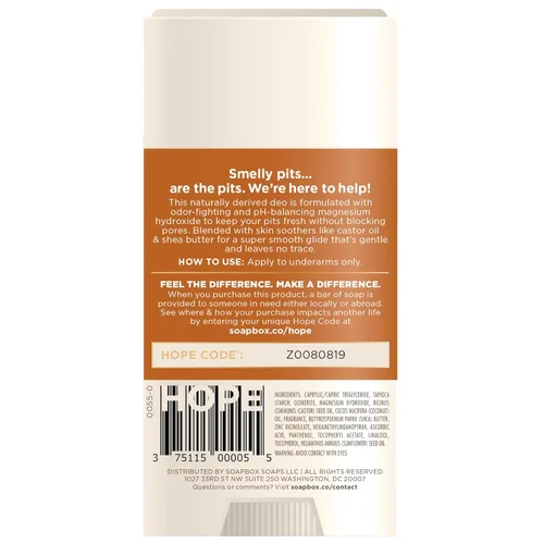 Miniatura 7 de Soapbox Desodorante natural sin aluminio, aroma a coco y vainilla, no tóxico y vegano para uso diario, ingredientes limpios libres de productos