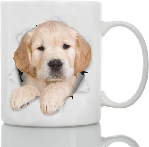 Miniatura 10 de Winston & Bear Magnífica taza de café de cerámica Golden Retriever Puppy – Regalo perfecto para Golden Retriever – Taza divertida y linda