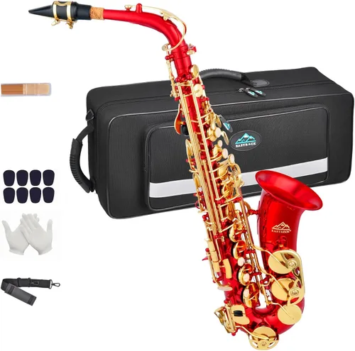 Miniatura 13 de EASTROCK Saxofón Alto Negro/Dorado Mi Bemol Kit Completo para Estudiantes Principiantes con Estuche de Transporte, Boquilla, Almohadillas Cojín