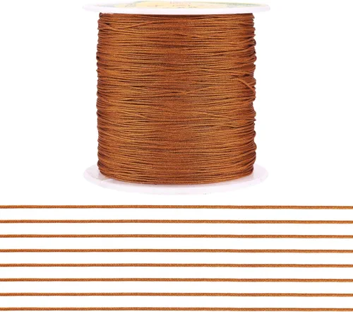 Miniatura 22 de Cordón de nailon trenzado de 150 yardas, cuerda roja de 0.020 in para pulsera, hilo de cuentas de nailon para collar Kumihimo, joyas, borlas