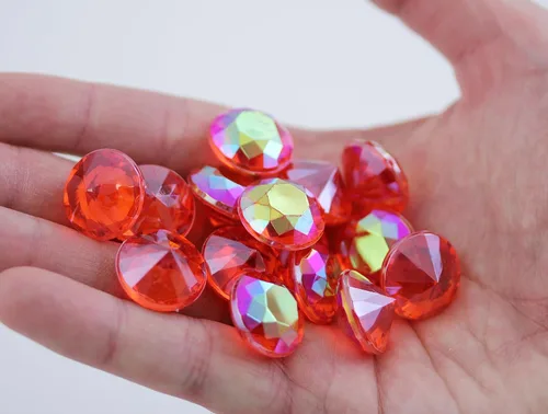 Miniatura 2 de Allstarco 200 unidades de 0.472 pulgadas rojo claro AB quilates acrílico diamante confeti AB revestimiento para mesa dispersión decoración de boda