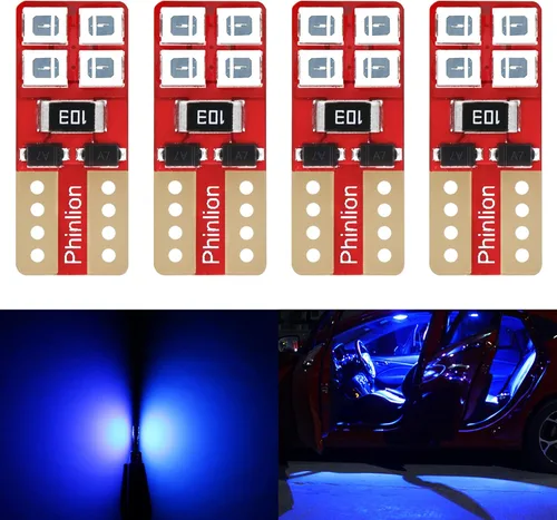 Miniatura 11 de PHINLION 12V T10 168 194 Bombillas LED amarillas ámbar, súper brillantes, miniatura 2835 8-SMD, cuña 12961 12396 para luces interiores de coche
