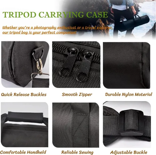 Miniatura 4 de BLIRITEL Funda de transporte para trípode de 27.6 pulgadas, bolsa de trípode acolchada resistente con correa para el hombro para soporte ligero