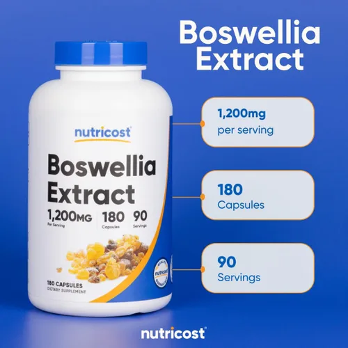 Miniatura 6 de Nutricost Boswellia Extract 180 cápsulas para 90 porciones por botella, sin gluten y sin OMG, vegano