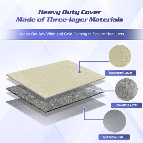 Miniatura 3 de Cubierta impermeable y aislada para aire acondicionado interior para unidad de AC de ventana, 28''An. x 20''Al. x 3.5''Diá. - Beige
