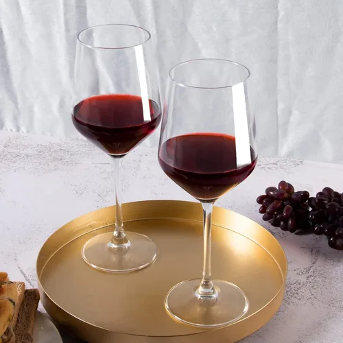 Miniatura 7 de YANGNAY Copas de vino (Juego de 8, 17 Oz), Copas de vino transparentes para vino tinto, Borde liso, Aptas para lavavajillas