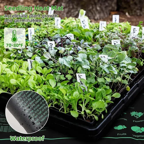 Miniatura 7 de Bandejas de inicio de semillas con luces de cultivo y tapete térmico, kit de inicio de semillas de 72 celdas con luces, 3 modos de iluminación