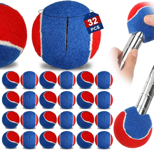 Chunful 32 pelotas de tenis para patas de silla, protectores de piso, pelotas de tenis precortadas a granel para sillas de aula, escritorios,
