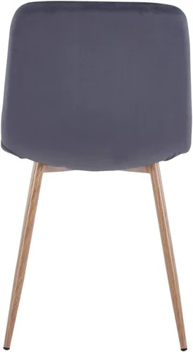 Miniatura 7 de asunflower Juego de 4 sillas de comedor de terciopelo con patas de metal, color gris, sillas de comedor modernas de mediados de siglo para reuniones
