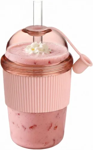 Miniatura 6 de Tazas de café reutilizables con tapas y pajitas de 14 onzas, vaso Boba con pajilla, vaso a prueba de fugas con funda de silicona para bebidas frías