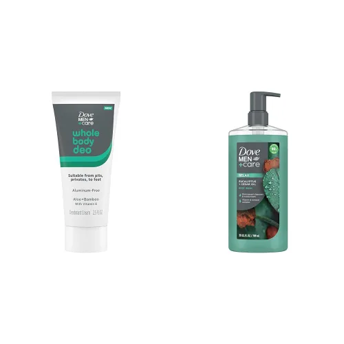 Miniatura 11 de DOVE MEN + CARE Whole Body Deo - Desodorante sin aluminio Crema Aloe + Bambú Adecuado desde hoyos, privados hasta pies 2.5 fl oz