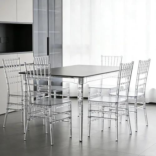 Miniatura 4 de Sillas Chiavari de acrílico transparente, juego de 4 sillas de comedor modernas, sillas fantasma para eventos de decoración para bodas, fiestas