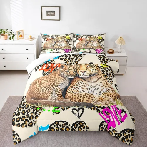 Miniatura 36 de Juego de ropa de cama Happy Camping de Homewish, tamaño individual, con diseño de osos cazadores y pinos, para niños, hombres, adultos, decoración