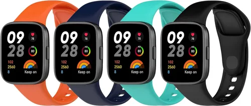 Miniatura 9 de Paquete de 4 correas de reloj compatibles con Xiaomi Redmi Watch 3/Mi Watch Lite 3, correa deportiva ajustable de silicona de repuesto para Xiaomi