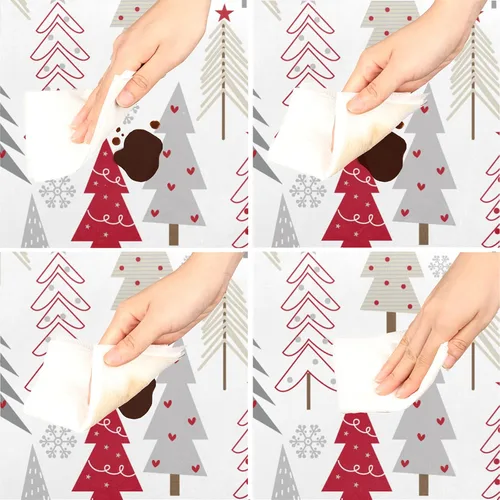 Miniatura 3 de Mantel redondo ajustable para árbol de Navidad de 36 a 42 pulgadas, diseño de copos de nieve, impermeable, lavable, con bordes elásticos, decoración