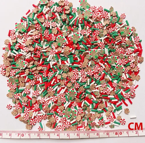 Miniatura 3 de EHOPE Rebanadas de Navidad, chispas falsas de resina, chispas de caramelo falso, gránulos de arcilla, chispas de polímero, rodajas de arcilla Casa