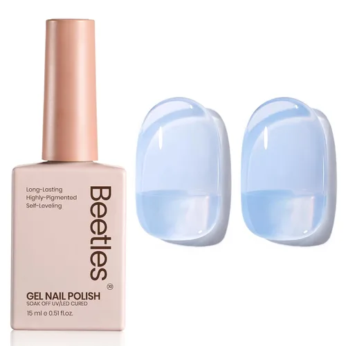 Miniatura 21 de Beetles - Esmalte de uñas de gel ultravioleta semipermanente sin HEMA de alto brillo para manicura francesa y arte de uñas, frasco a juego, blanco