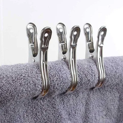 Miniatura 5 de Pinzas de metal para cubrir filas, paquete de 20 clips de toalla de piscina de acero inoxidable de 3.5 pulgadas, clips de silla para toallas