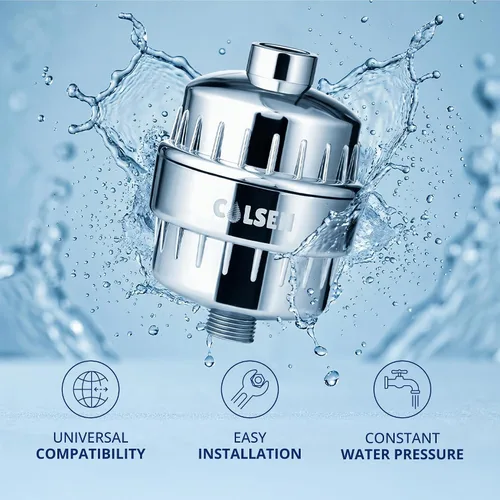 Miniatura 7 de COLSEN Filtro de ducha de repuesto – Suavizador de agua de baño universal para tina, sistema de filtración de 15 etapas, purificador de mano