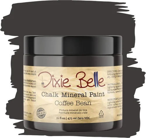 Miniatura 270 de Dixie Belle Paint Company - Pintura con acabado de tiza para muebles, color negro (Caviar), 1 galón, 128 fl oz, pintura mineral color rosa intenso