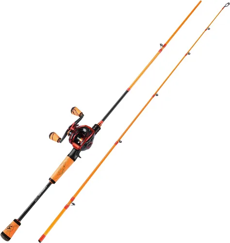 Miniatura 13 de One Bass Combo de Caña y Carrete de Pesca, Combo de Baitcasting Rápido Medio, Fibra de Carbono de 24 Toneladas, 2 Piezas de Cañas de Pescar
