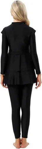 Miniatura 5 de Conjunto de 3 piezas de traje de baño para mujer, camiseta de manga larga, pantalones y hijab, traje de baño musulmán islámico de cuerpo completo