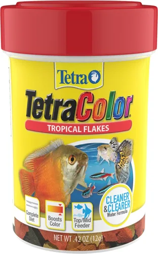 Miniatura 13 de Tetra Color Tropical Flakes, alimento para peces que aumentan el color, dieta nutricionalmente equilibrada para peces tropicales, 2.2 libras